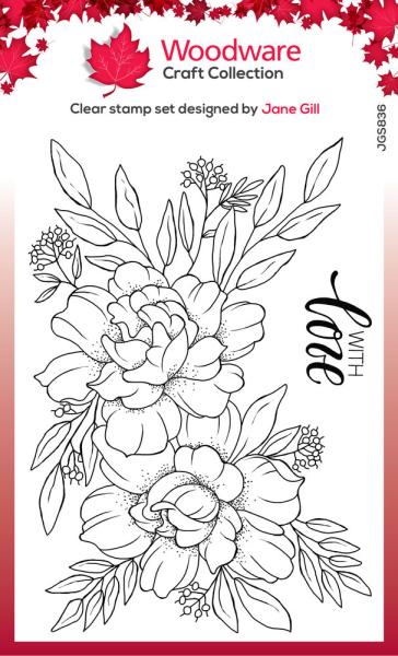 Woodware - Clear Stamps - Roses With Love  - Stempel 