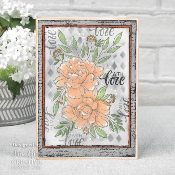 Woodware - Clear Stamps - Roses With Love  - Stempel 