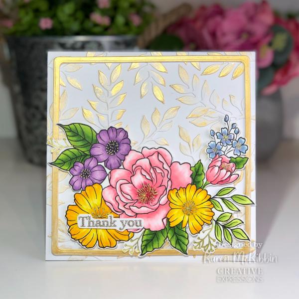 Woodware - Clear Stamps - Floral Thank You  - Stempel 