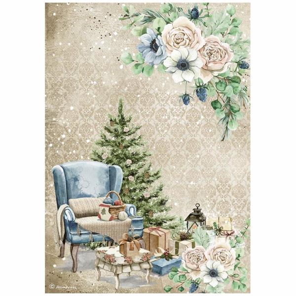 Stamperia "Romantic Cozy Winter Chair " A4 Decoupage / Decopatch Papier 