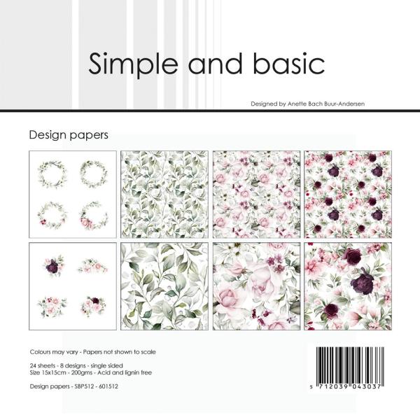 Simple and Basic "Beautiful Roses " Paper Pack 6x6 Inch 