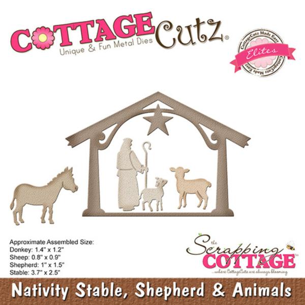 Scrapping Cottage - Dies - Nativity Stable, Shepherd & Animals - Stanze