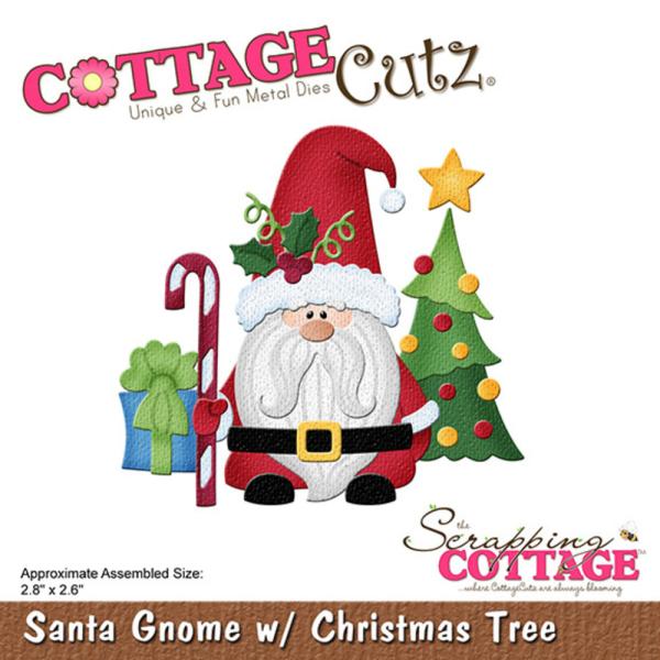 Scrapping Cottage - Dies - Santa Gnome w/ Christmas Tree - Stanze