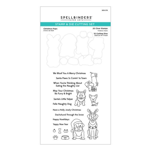 Spellbinders - Stamp & Dies - "Christmas Pups " - Stempel & Stanzset