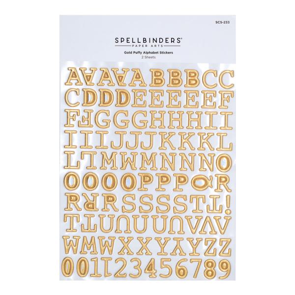 Spellbinders Sticker "Gold Puffy Alphabet " 