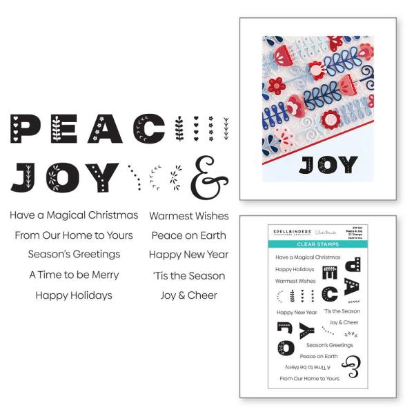 Spellbinders - Stempelset - "Peace & Joy" - Silikonstempel