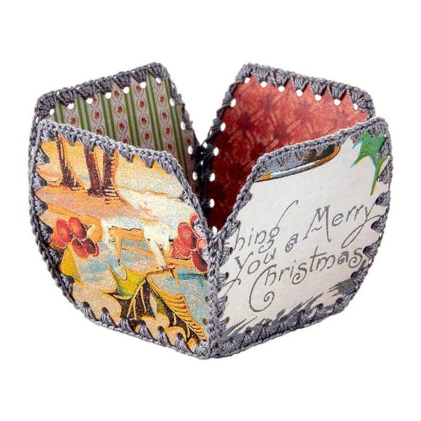 Spellbinders - Box Die -  "Vintage Handcrafted Square Base and Sides Bowl Deep " - Stanze