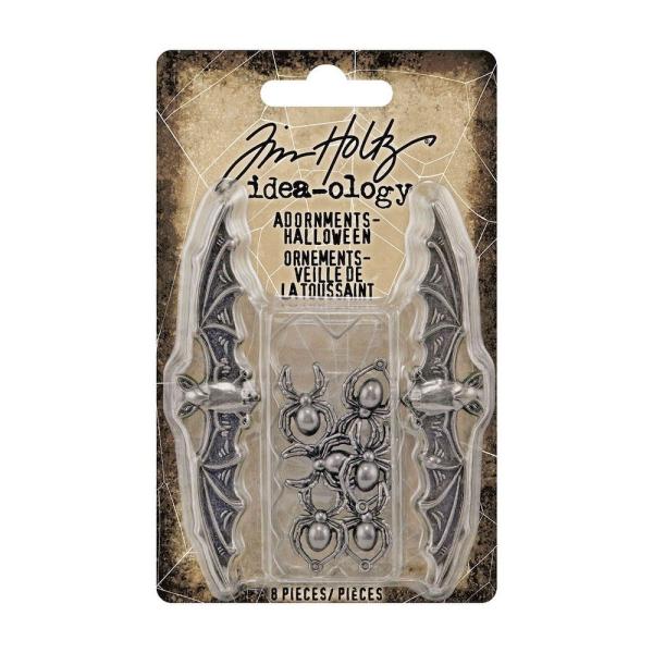 Tim Holtz - Idea-ology - Metallteile "Fledermäus & Spinnen" Halloween Adornments