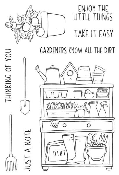 Janes Doodles " In The Garden" Clear Stamp - Stempelset