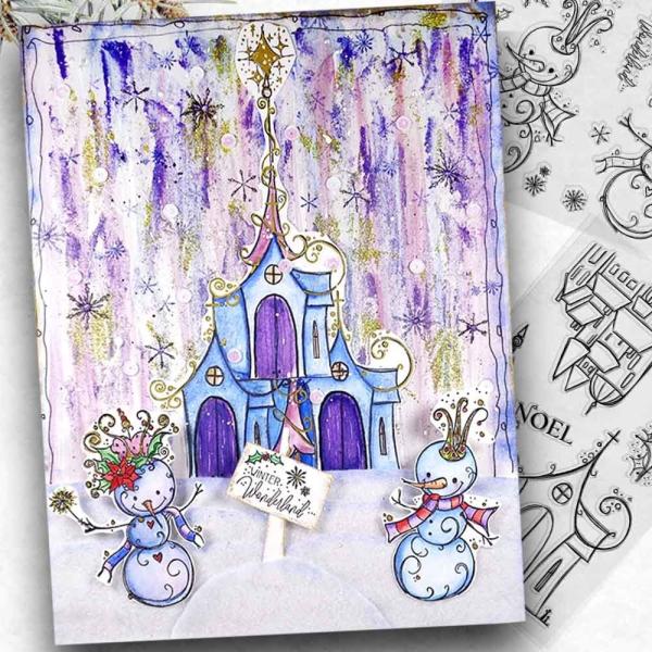 Polkadoodles  -Stempel - " Winter Kingdom Snowmen  " - Clear Stamp-Set
