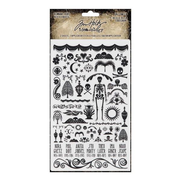 Tim Holtz - Idea Ology - Rubs Sticker - " Halloween Remnant " - Aufkleber