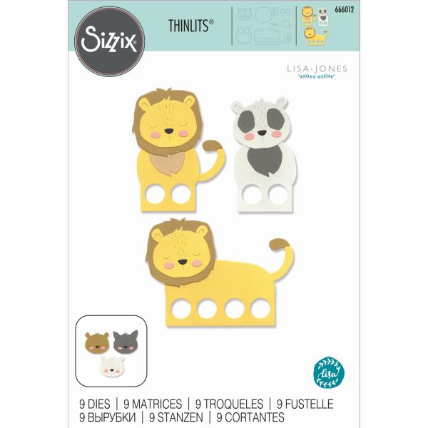 Sizzix Thinlits Craft Die-Set -  Animal Finger Puppets 