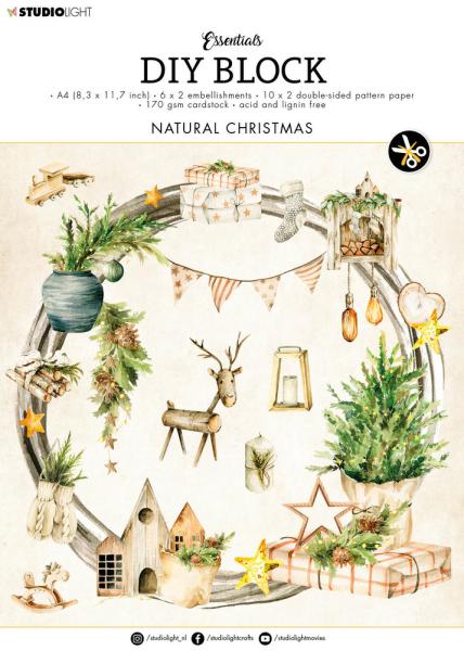 Studio Light - DIY Block - Natural Christmas  -  Stanzteile - Designpapier