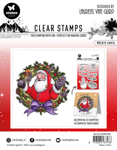 Studio Light - Clear Stamps - "Wreath Santa " - Stempel 