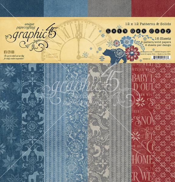 Graphic 45 "Let's Get Cozy" 12x12" Patterns & Solid Pad