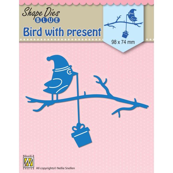 Nellie's Choice - Shape Dies Blue - " Bird with Present  " - Stanze