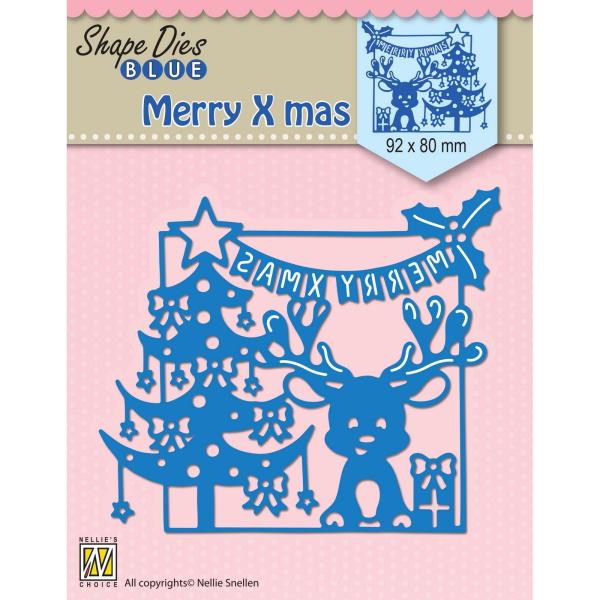 Nellie's Choice - Shape Dies Blue - "  Merry Christmas Scene  " - Stanze