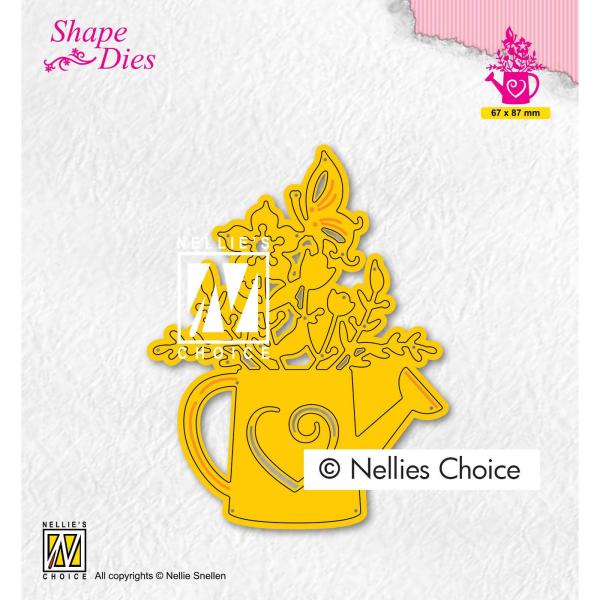 Nellie's Choice - Shape Dies - "  Watering Can with Flowers " - Stanze