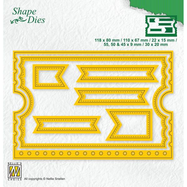 Nellie's Choice - Shape Dies - "  Ticket-Booklet " - Stanze