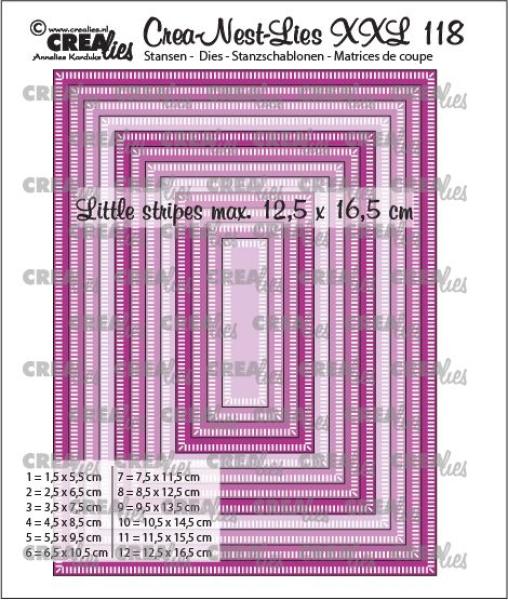 Crealies - Craft Die - Crea-Nest-Lies XXL Rectangles with little stripes - Stanzschablone 