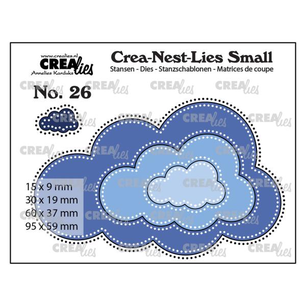 Crealies - Craft Die - Crea-Nest-Lies small Clouds with double dots - Stanzschablone 