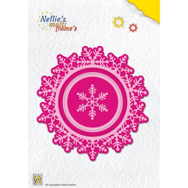 Nellie's Choice - Multiframe Dies - "  Round Christmas Wreath Snowflake " - Stanze