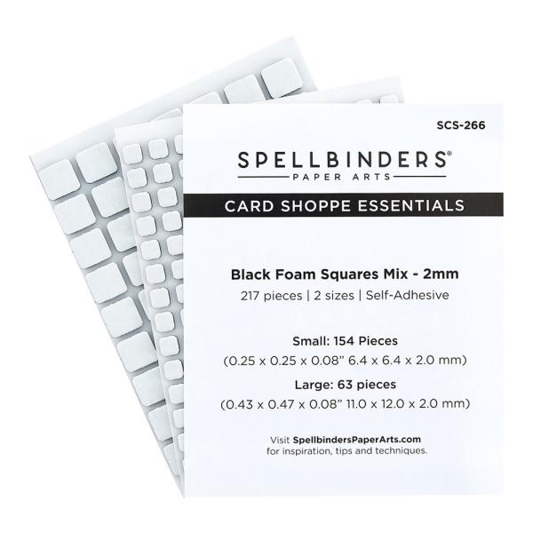 Spellbinders - Self-Adhesive Foam Squares Mix - "Black" - 3 D Klebepads - 2mm