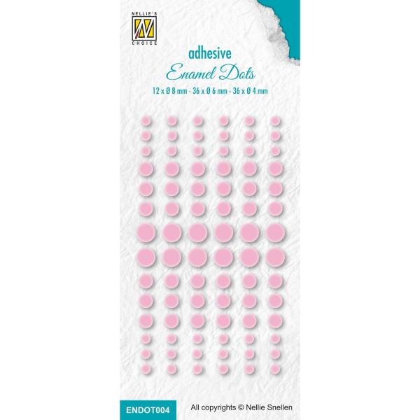 Nellie's Choice - Enamel Dots - " Baby Pink " - Klebesteine