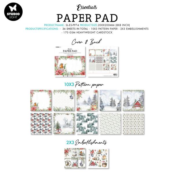 Studio Light - Paper Pad - Christmas  - Paper Pack