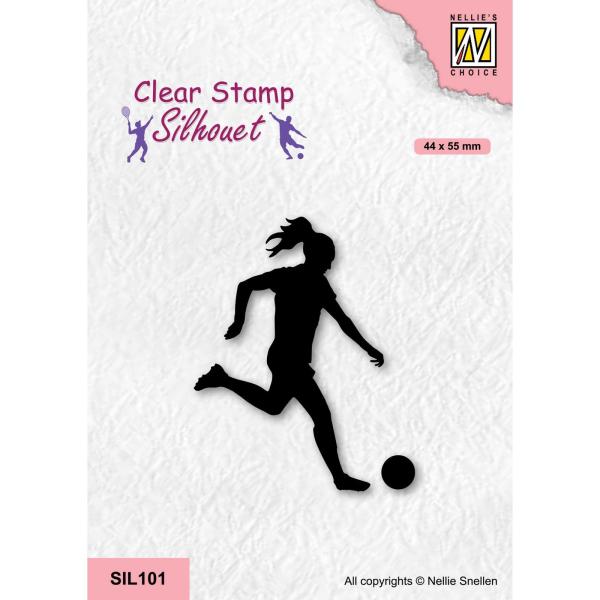 Nellie's Choice - Silhouet Clear Stamp - " Women Footbal " - Stempel