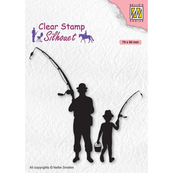 Nellie's Choice - Silhouet Clear Stamp - " Fishermen " - Stempel