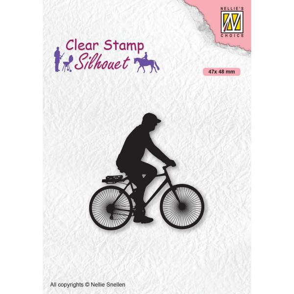 Nellie's Choice - Silhouet Clear Stamp - " Cyclist " - Stempel