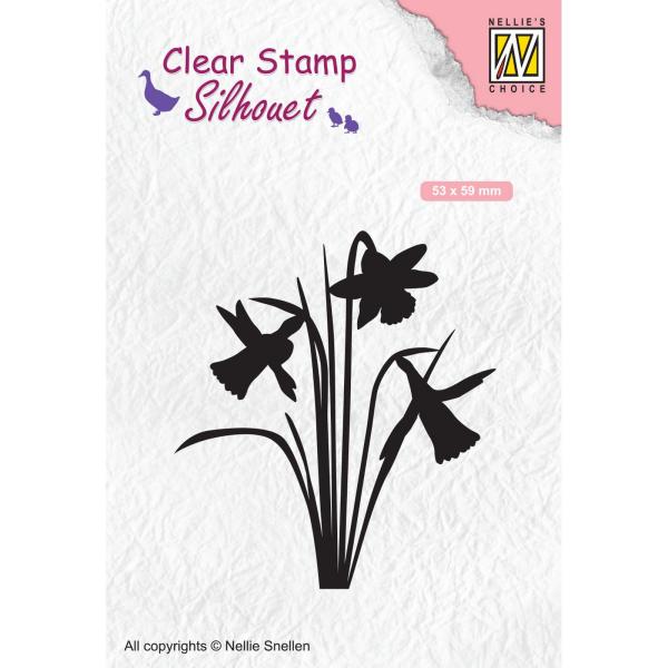 Nellie's Choice - Silhouet Clear Stamp - "  Daffodil " - Stempel