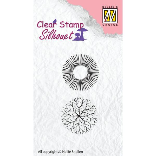 Nellie's Choice - Silhouet Clear Stamp - "  Flower-17 " - Stempel