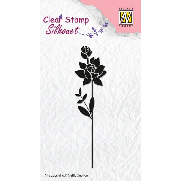 Nellie's Choice - Silhouet Clear Stamp - "  Flower-11 " - Stempel