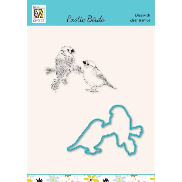 Nellie's Choice - Dies & Stamp Set - "  Exotic Birds Sporophila " - Stanze & Stempel