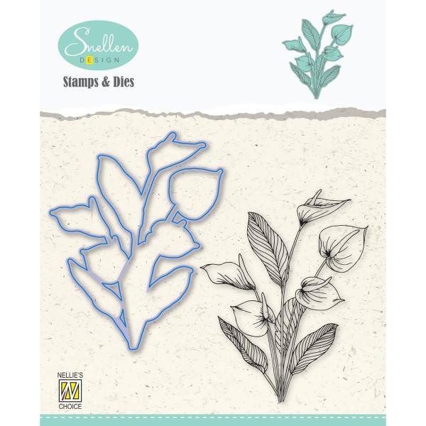 Nellie's Choice - Dies & Stamp Set - " Anthurium " - Stanze & Stempel