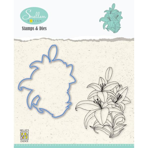 Nellie's Choice - Dies & Stamp Set - " Lily " - Stanze & Stempel