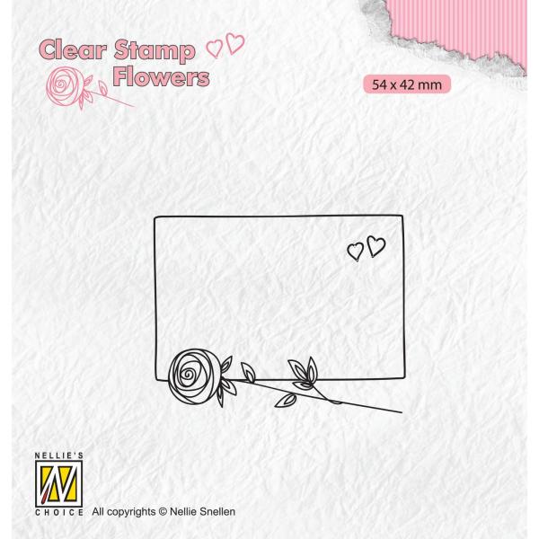 Nellie's Choice - Flowers Clear Stamp - "  Frame with Rose " - Stempel