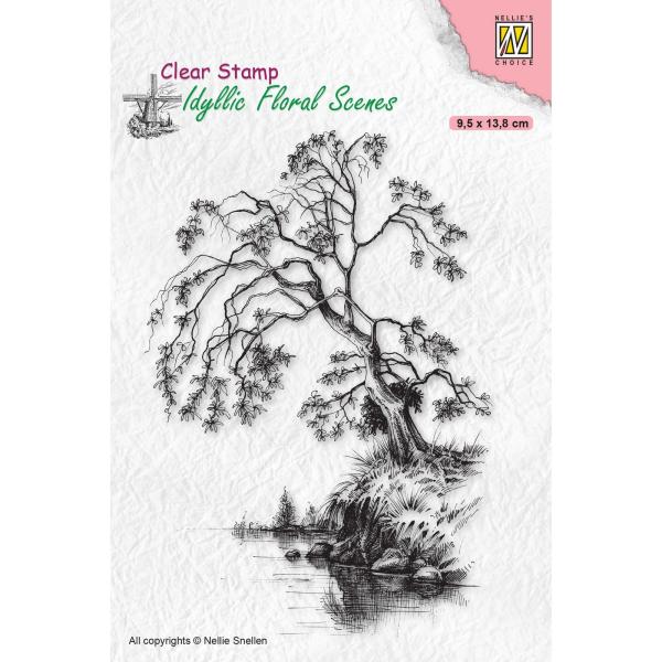 Nellie's Choice - Idyllic Floral Scenes Clear Stamp - "  Tree on Waterside " - Stempel