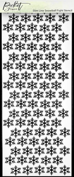 Picket Fence Studios - Slim Line Stencil - " Slim Line Snowball Fight " - Schablone