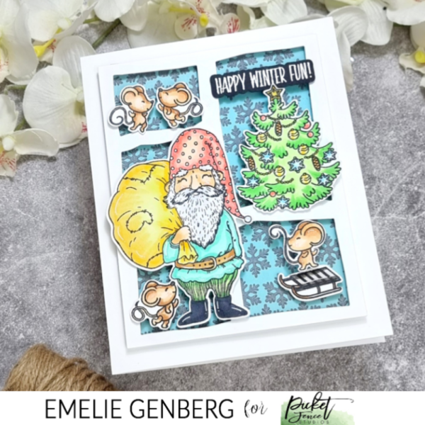 Picket Fence Studios - Clear Stamp - " Jolly Christmas Gnome " - Stempel 