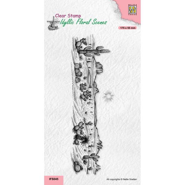 Nellie's Choice - Idyllic Floral Scenes Clear Stamp - "  Slimline Desert " - Stempel