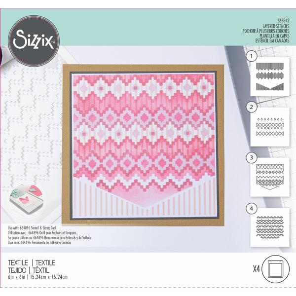 Sizzix Layered Stencil -  Textile  - Schablone