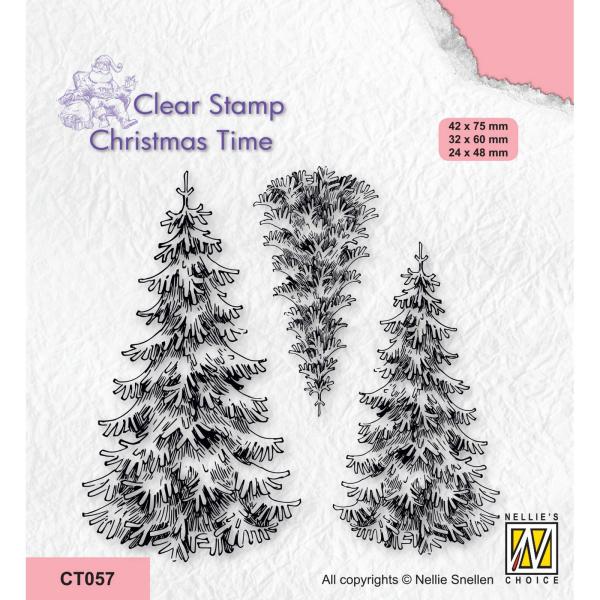 Nellie's Choice - Christmas Tree Clear Stamp - " Snowy Fir Trees " - Stempel