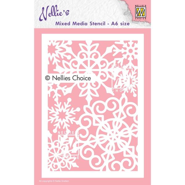 Nellie's Choice - Stencil A6 - "  Large Snowflakes " - Schablone