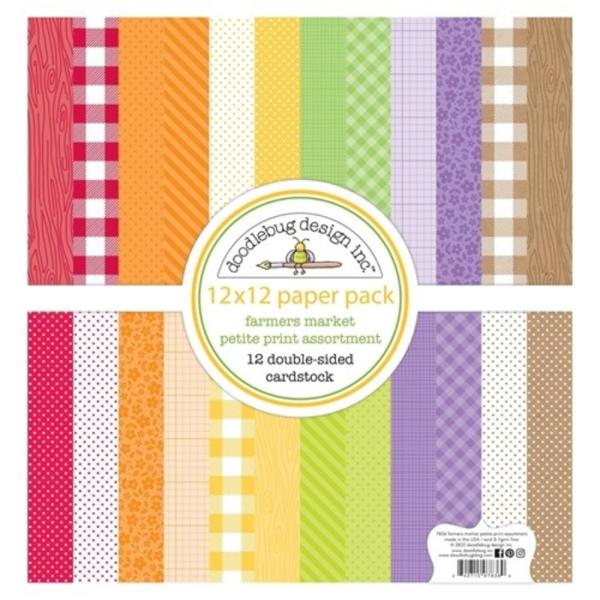 Doodlebug Design "Farmers Market - Petite Prints Assortment" 12" Paper Pack  - Designpapier 