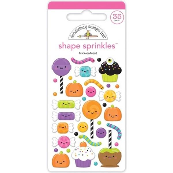 Doodlebug Design - Shape Sprinkles - "Trick-or-Treat " - Epoxy-Sticker