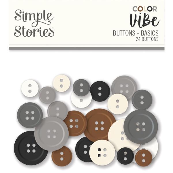 Simple Stories - Embellishments -  Color Vibe Buttons Basics  - Knöpfe