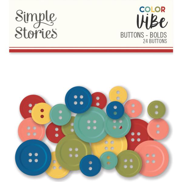 Simple Stories - Embellishments -  Color Vibe Buttons Bolds - Knöpfe